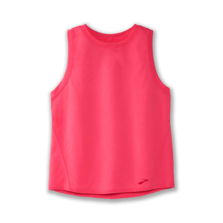 Brooks Distance Running Tank Top - Women's - Fluoro Pink (03417-WDGE)